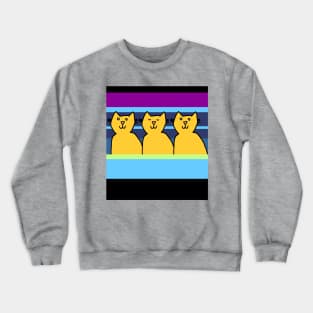 Three Chilled Cats Crewneck Sweatshirt